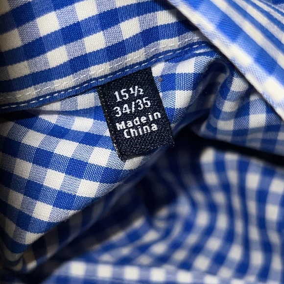 NWT The Tie Bar Blue Gingham Dress Shirt - Picture 5 of 6